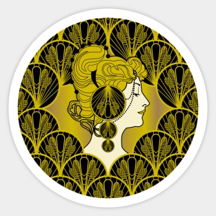 Art nouveau lady Sticker